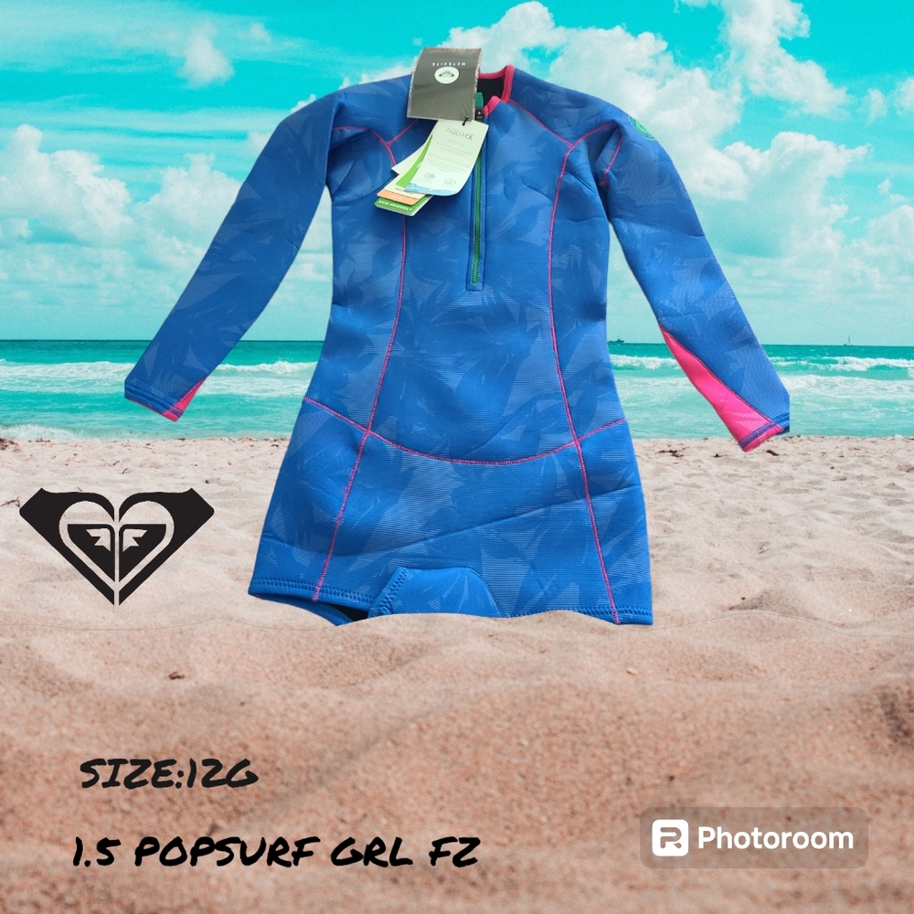 Roxy Blue and Pink girls wetsuit size